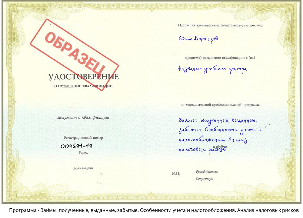 Займы: полученные, выданные, забытые. Особенности учета и налогообложения. Анализ налоговых рисков Железногорск (Красноярский край)