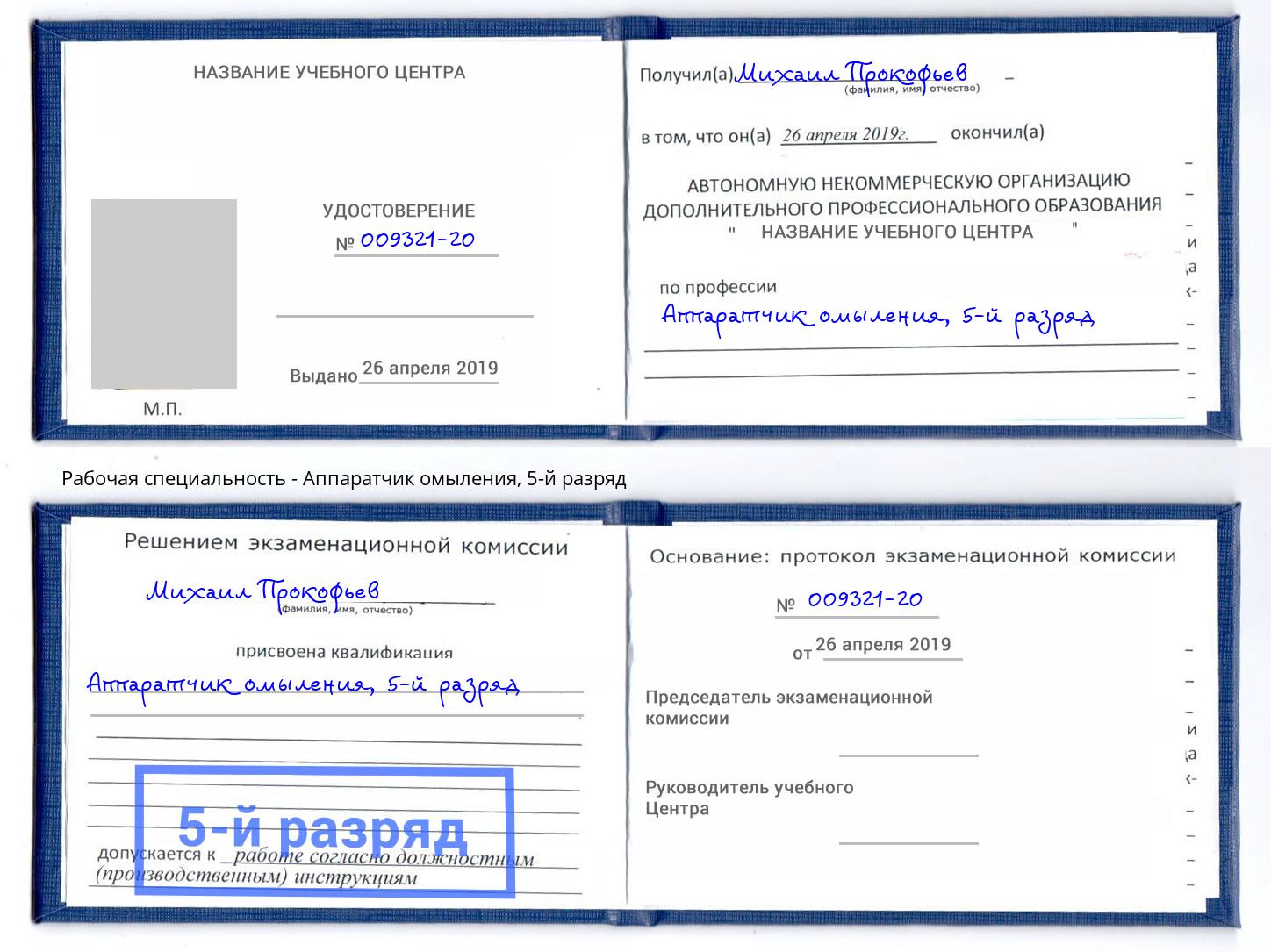 корочка 5-й разряд Аппаратчик омыления Железногорск (Красноярский край)