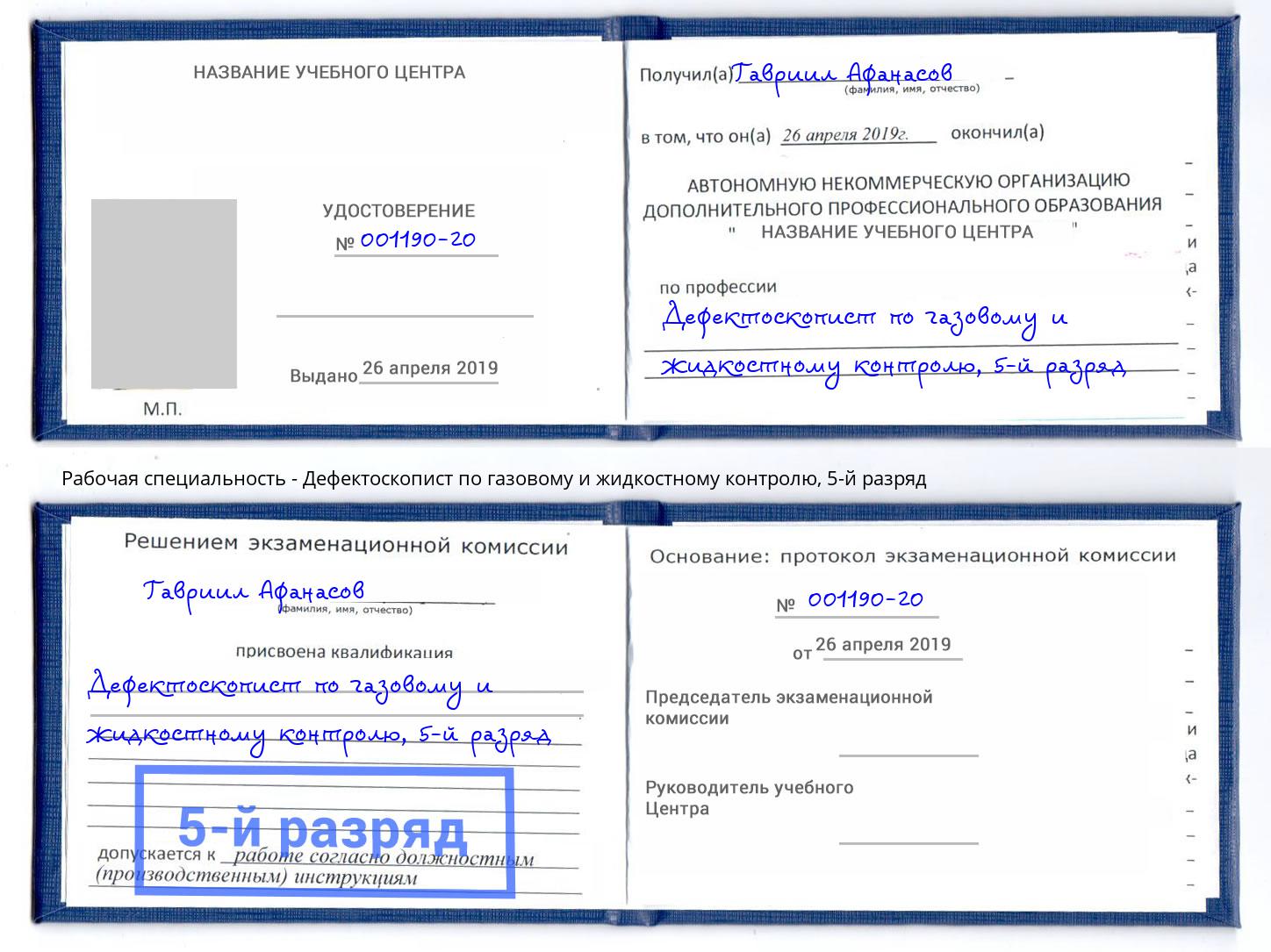 корочка 5-й разряд Дефектоскопист по газовому и жидкостному контролю Железногорск (Красноярский край)