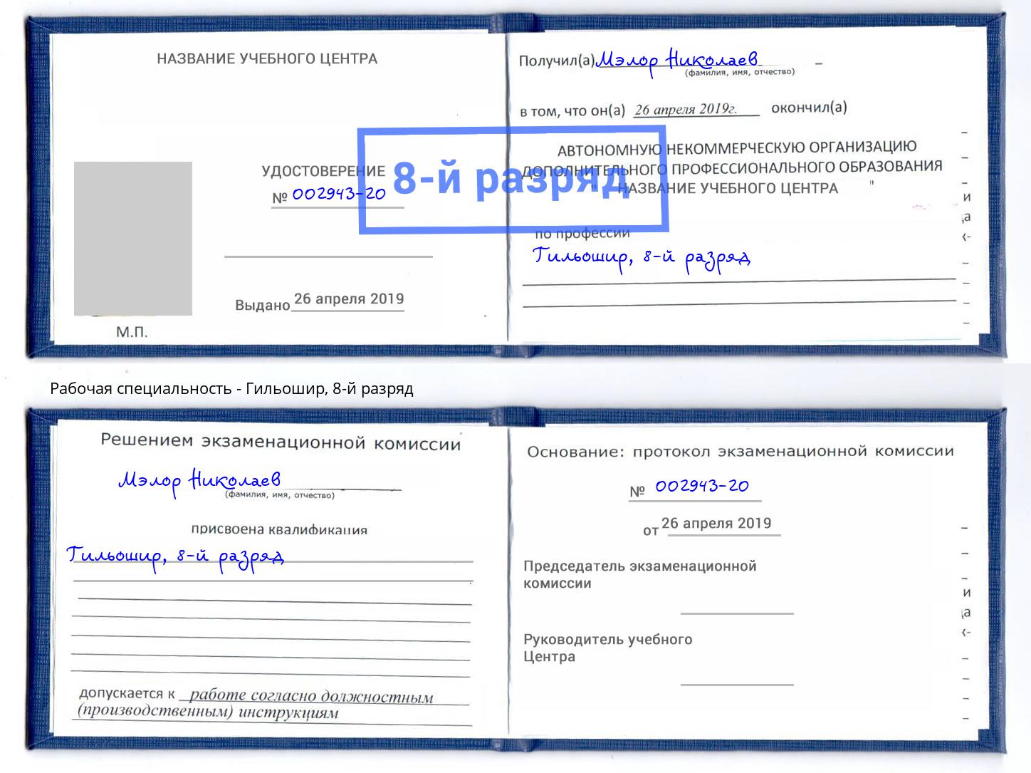 корочка 8-й разряд Гильошир Железногорск (Красноярский край)